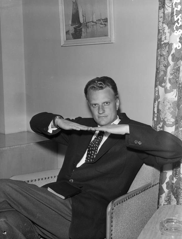 Billy Graham in Toronto, 1955. The American evangelist held four of his ‘crusades’ in Toronto between 1955 and 1995, more than any other Canadian city. His last was in Ottawa in 1998.