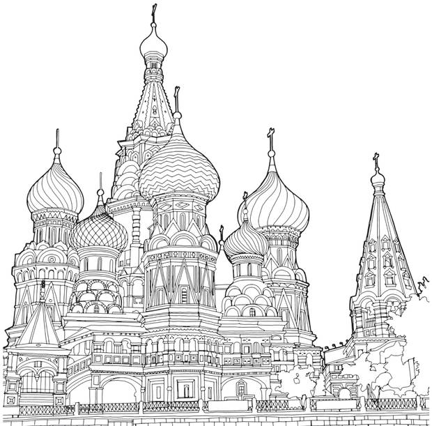 Saint Basil’s Cathedral in Moscow is recreated by illustrator and avid traveller Steve McDonald in Fantastic Structures: A Colouring Book of Amazing Buildings Real and Imagined. The striking book is the sequel to the Ontario native’s popular Fantastic Cities. Other renowned edifices ready for his fans’ pencil crayons include Tower Bridge, Neuschwanstein Castle and the Tiger’s Nest Monastery in Bhutan. Available at indigo.ca