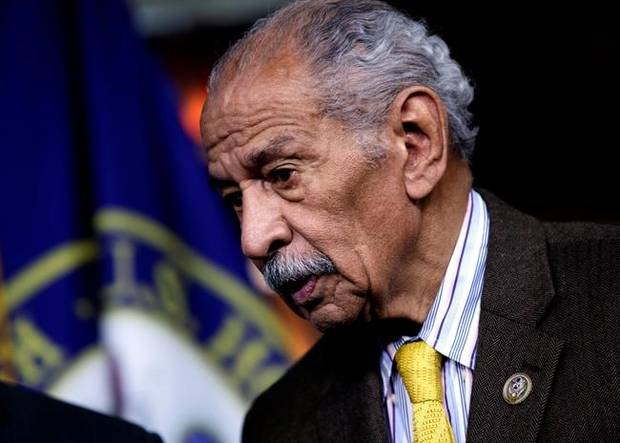 Feb. 14, 2017, Rep. John Conyers attends a news conference on Capitol Hill in Washington.