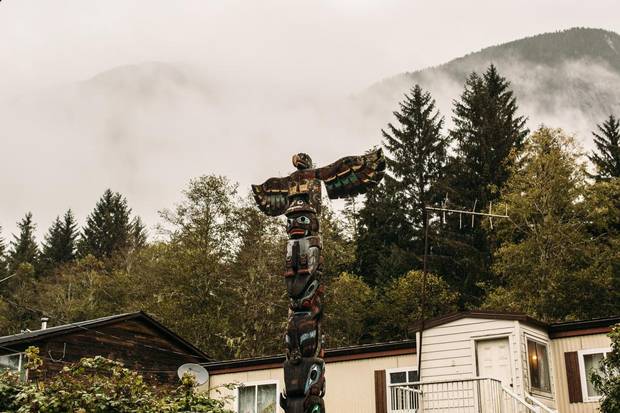A totem pole in River's Inlet, B.C.