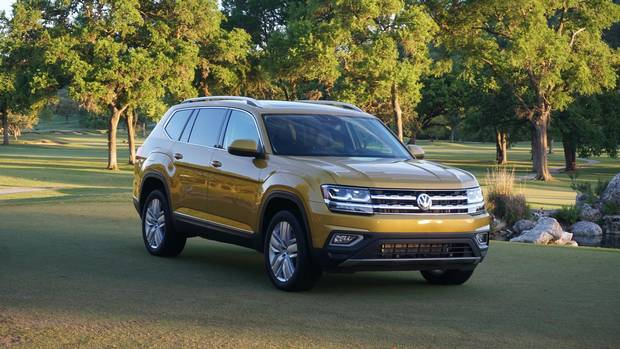 The VW Atlas will launch in June as an AWD model with a 3.6-litre V-6 engine, with a smaller front-drive version to follow.