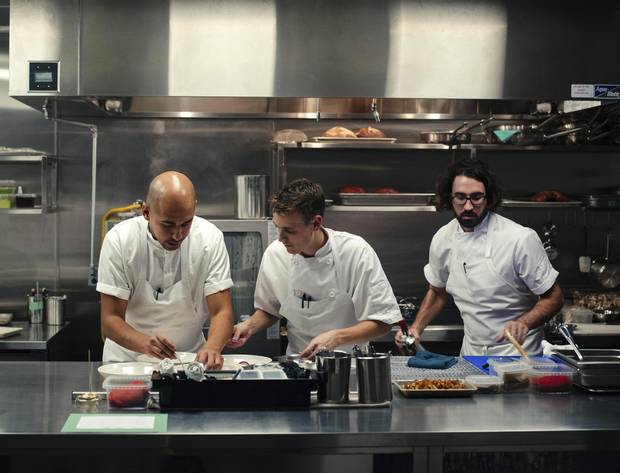 Chefs Daniel Hadida, Matt Mason and Eric Robertson at the Restaurant at Pearl Morissette.