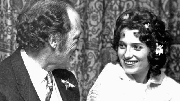 Prime Minister Pierre Trudeau, 51, gazes at this bride, 22-year-old Margaret, during a quiet moment at their reception following their wedding Mar. 4, 1971 in North Vancouver.