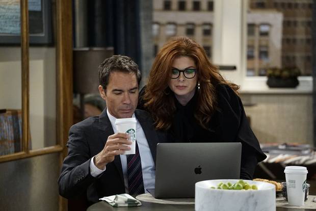 Eric McCormack and Debra Messing in Will & Grace.