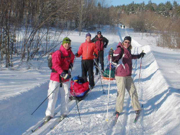 This photo shows Trail 52 in Gatineau Park, near Brown Lake Cabin, in February, 2002. “We always rent the cabin for a night and get a gang of 18 people to come out for great food, skiing and fun times around the wood stove,” he writes.