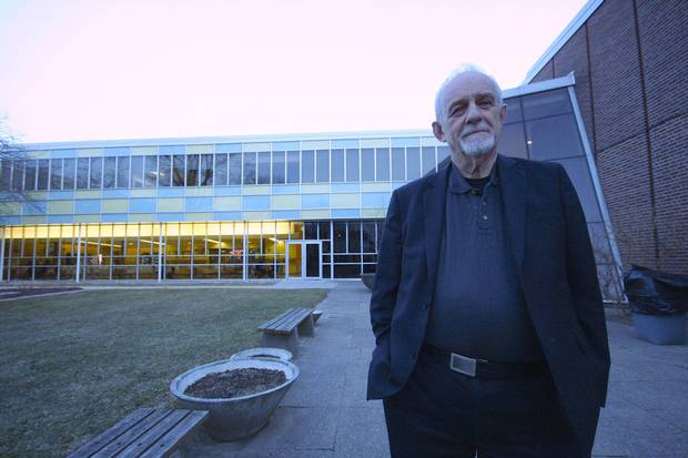 Nate Horowitz, dean and campus principal of the Story Arts Centre, stands outside the building.