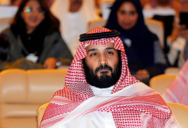Saudi Crown Prince Mohammed bin Salman attends the Future Investment Initiative conference in Riyadh, Saudi Arabia, on Oct. 24, 2017.