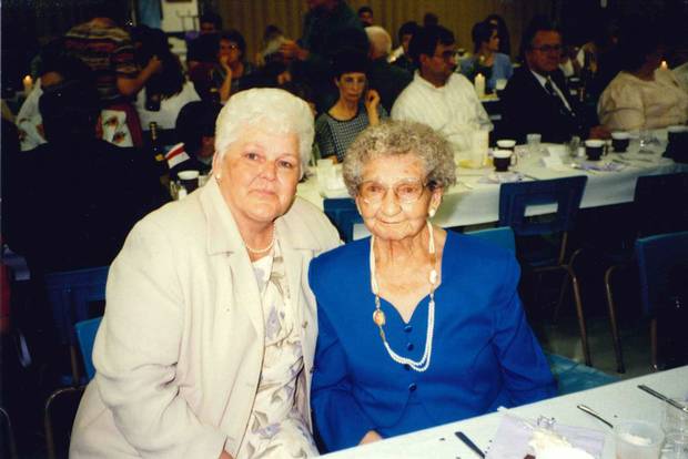 Terry Fox's mother Betty Fox (left) and grandmother Marian.