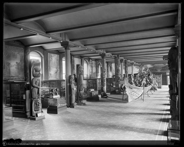 While there have been some changes to the Northwest Coast Hall since it was first opened  including the relocation of the Great Canoe and the addition of four 18-foot totem poles in the 1920s  the historic gallery that is pictured here in 1914 has largely remained intact.