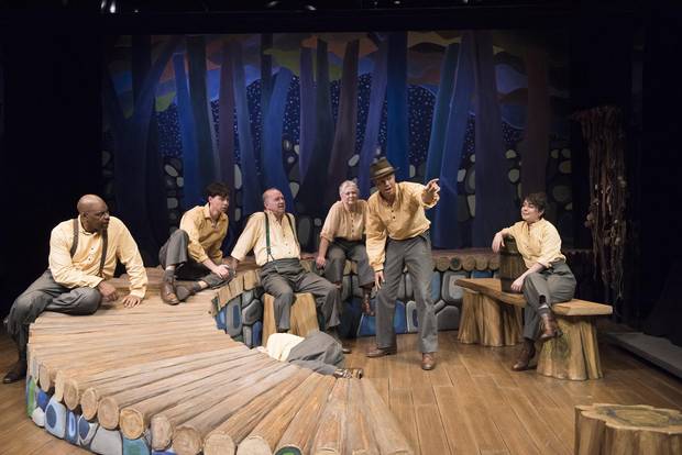 Jonah McIntosh (centre) with the cast of 1837: The Farmer's Revolt. Photo by David Cooper.