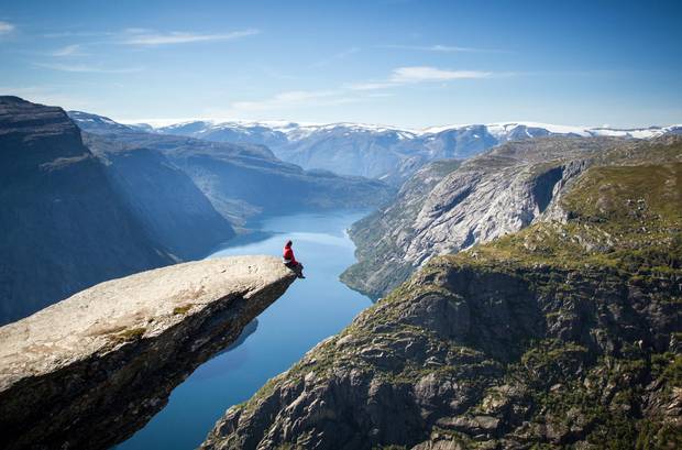 The 11-kilometre hike up to ‘Troll’s Tongue’ cliff near Trolltunga, Norway, is only available certain times of the year, but gives travellers a chance at an Insta-shot for the ages.