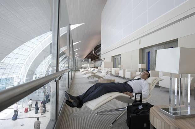 With room for more than 2,550 passengers and running nearly the length of Terminal 3, the Emirates business class lounge is a worthy upgrade.