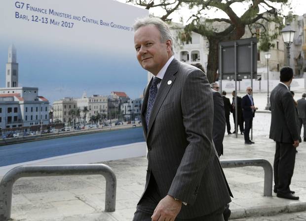 Bank of Canada Governor Stephen Poloz arrives for the opening session of the G7 of finance ministers earlier this year.