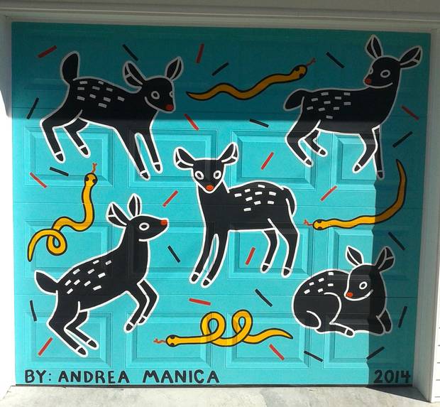 Deer Door, painted by Andrea Manica in downtown Toronto.
