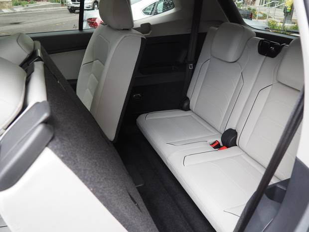 The Tiguan offers a third seating row, but it's a tight fit.