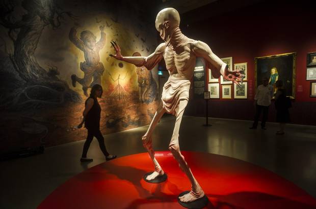 A life-sized representation of the Pale Man, from Guillermo del Toro’s seminal film Pan's Labyrinth, is the first statue to welcome guests who visit the exhibition celebrating the director at the Art Gallery of Ontario in Toronto.
