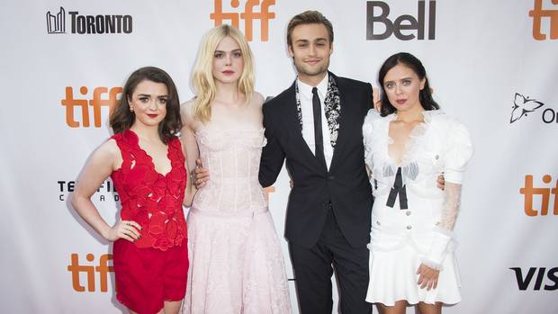 Maisie Williams, left, Elle Fanning, Douglas Booth and Bel Powley attend a premiere for Mary Shelley on Day 3 of the Toronto International Film Festival at Roy Thomson Hall on Saturday, Sept. 9, 2017, in Toronto. (Photo by Arthur Mola/Invision/AP)