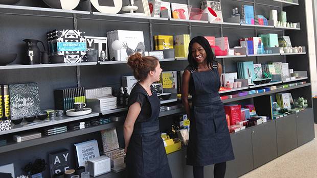 The Design Museum commissioned London-based Uniform Studio to create updated aprons for its gift shop staff.