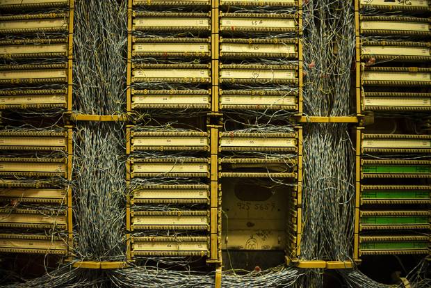 Old copper cabling is seen in a storeroom in the garage of a high-rise residence in Toronto on Sept. 19, 2017.