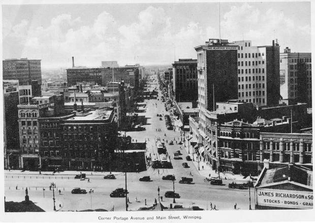 Portage and Main in 1956.