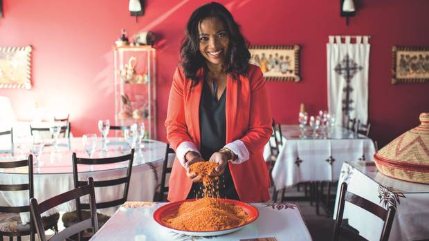 Amsale Sumamo, chef at Langano Skies restaurant in Edmonton, is among the contributors to the Edmonton Cooks recipe book.