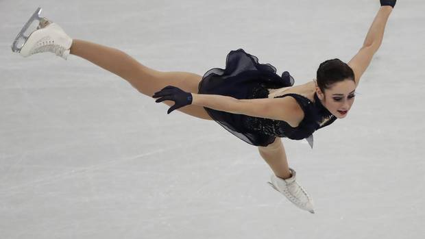 Kaetlyn Osmond of Canada performs during the women's short program figure skating in the Gangneung Ice Arena at the 2018 Winter Olympics in Gangneung, South Korea, Wednesday, Feb. 21, 2018.