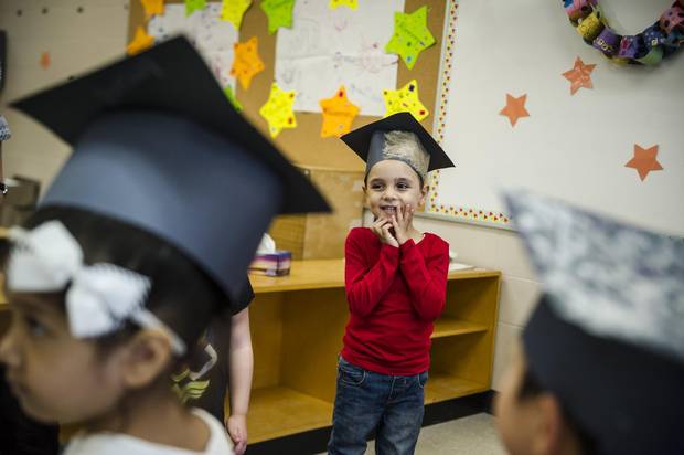 On Thursday, the 14 children at Bolton C. Falby school celebrated their graduation from the program.