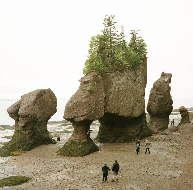 Hopewell Rocks, N.B.: The travellers lucked out in getting to Chignecto Bay, at the head of the Bay of Fundy, when the famed clay-and-sandstone rock formations were exposed by low tide.