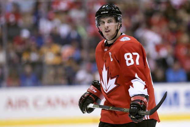 Canada's Sidney Crosby (87) looks on during third period World Cup of Hockey action against the Czech Republic in Toronto on Saturday, September 17, 2016.