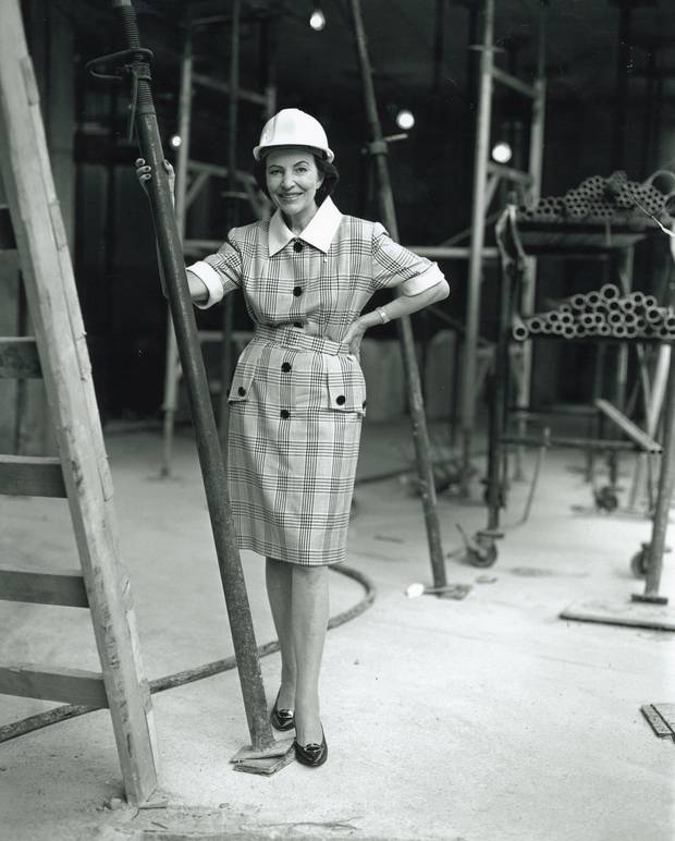 Sonja Bata posed at the Bata Shoe Museum in Toronto as it was being built. Established in 1995, the institution brought many of her passions together under one roof.