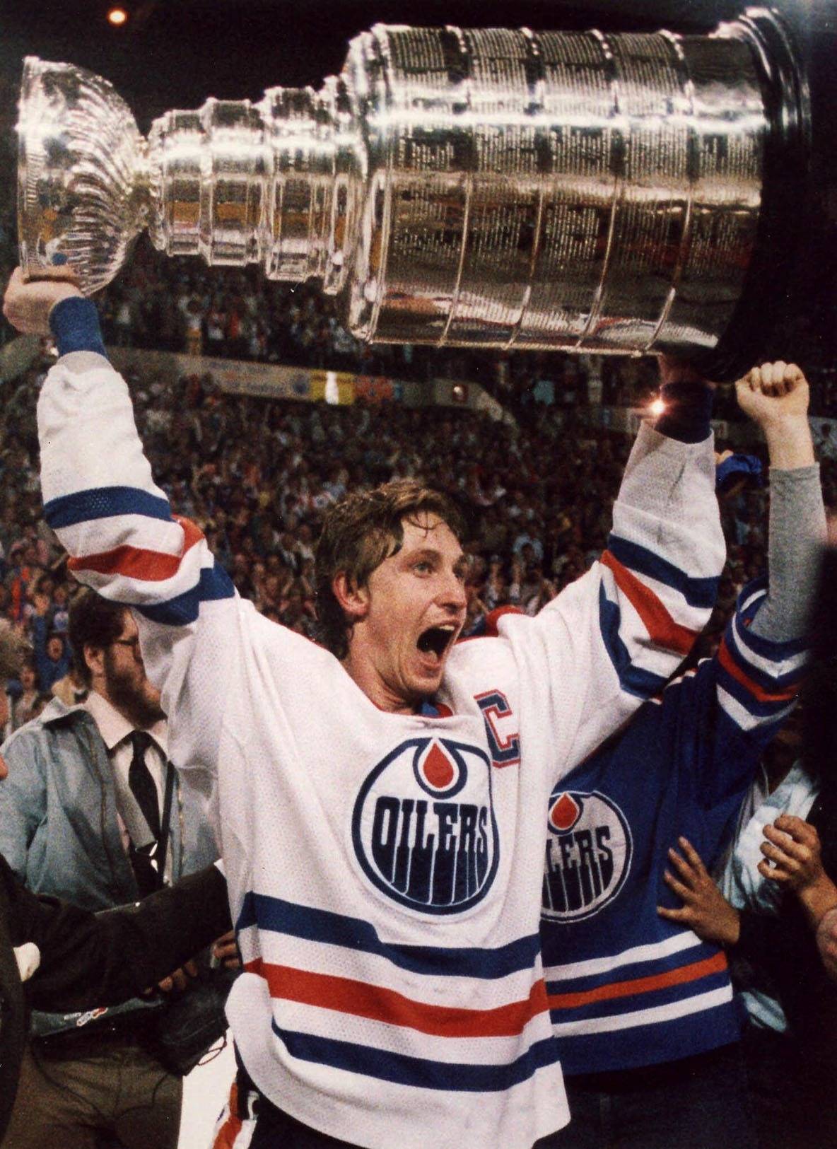 Wayne Gretzky Oilers 4X Champ Stanley Cup Banner Collection Bronze Coin Photo Mint