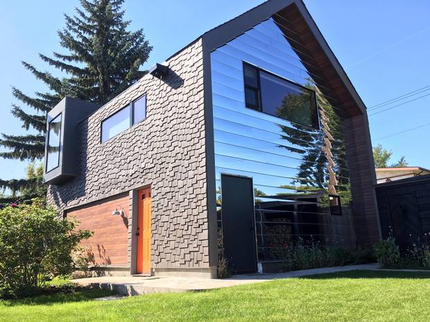 The skinny home designed by Antonio Gomez-Decuir and partner Jesse Watson is seen in the northwest Edmonton community of Calder.