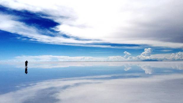 A view from Uyuni Salt Flat, Bolivia