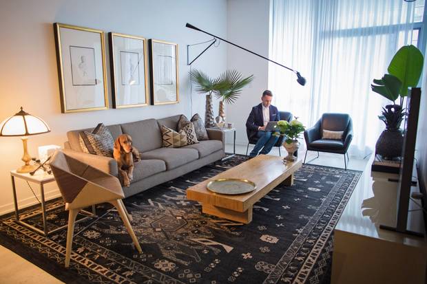 Interior Designer Shai DeLuca is seen here is his east end Toronto condo Monday March 12, 2017.