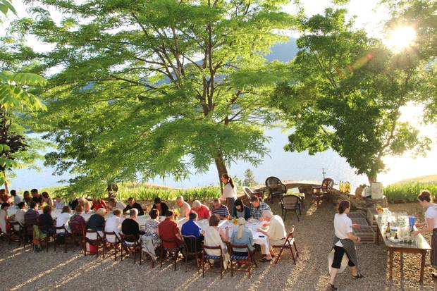 A Joy Road Catering dinner at God's Mountain Estate on Skaha Lake in B.C.’s Okanagan Valley.