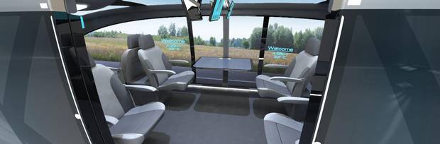 An artist’s rendering of the interior of a Magnovate vehicle.