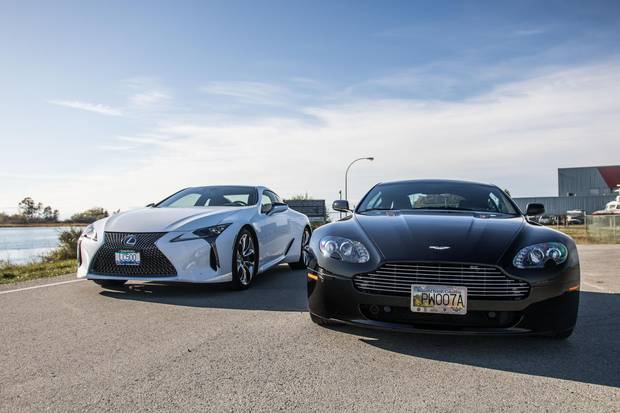 The Vantage, right, is something of a dashing ruffian, an agile sports car that’s quick and compact. The LC 500 is dreadnought-class by comparison.