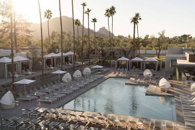 Andaz Scottsdale is built on the footprint of an older resort, with fifties-style low-slung bungalows.