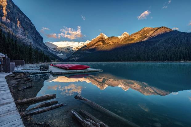 If you’re planning a trip to Lake Louise this summer, plan on heading out very early in the morning to avoid the inevitable throngs of tourists.