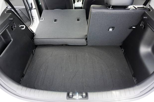 The Rio has a moderate amount of trunk space when the back seats are folded flat.