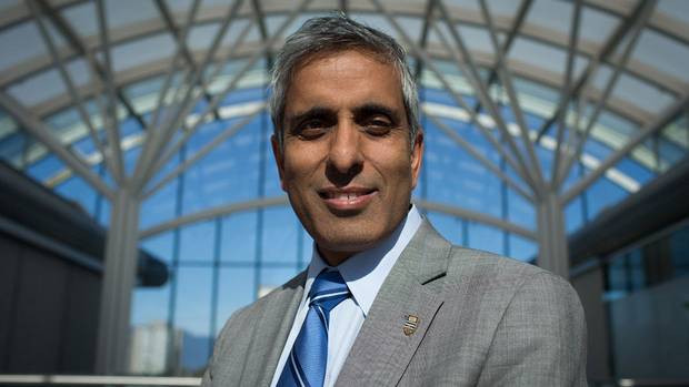 Former University of British Columbia President Dr. Arvind Gupta stands for a photograph on campus in Vancouver, B.C., on Friday September 5, 2014.