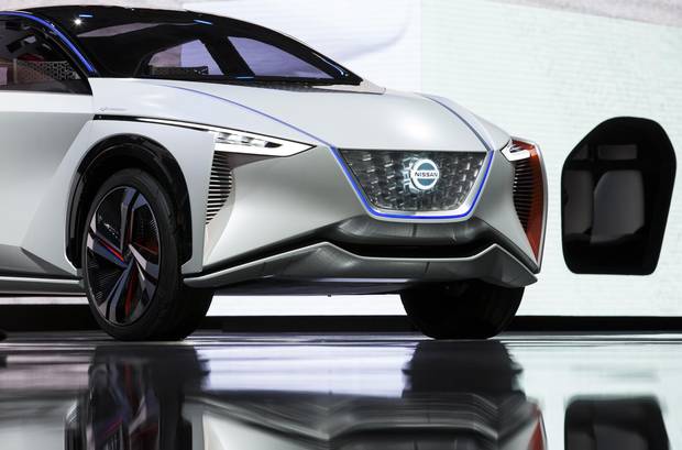 Nissan Motor Co.'s IMx EV concept vehicle is displayed during the Tokyo Motor Show at Tokyo Big Sight on October 25, 2017.