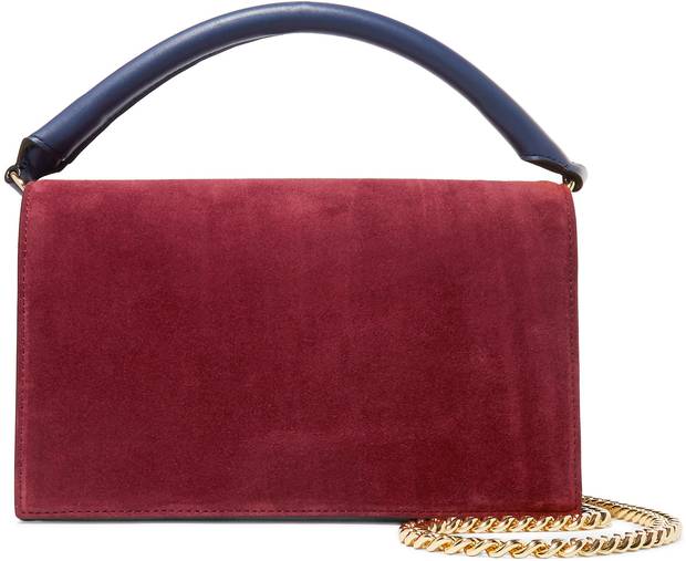 Diane von Furstenberg Soirée suede and leather shoulder bag, $400 (U.S.) through net-a-porter.com.