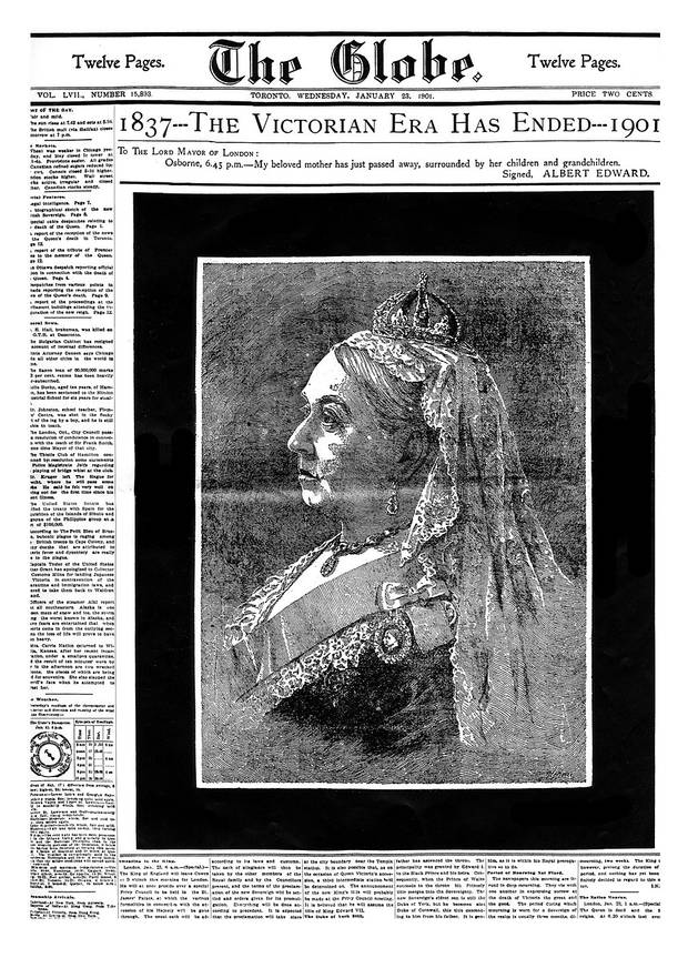 The Globe’s front page on Jan. 23, 1901.