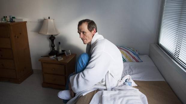 Dean Foggin, 53, who has been a crystal meth user for 13 years, is photographed in his room at Onsite detox facility in Vancouver's Downtown Eastside,