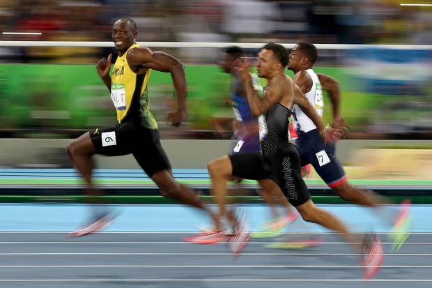 Usain Bolt of Jamaica competes in the Men's 100 meter semifinal on Day 9 of the Rio 2016 Olympic Games at the Olympic Stadium on August 14, 2016 in Rio de Janeiro, Brazil. 