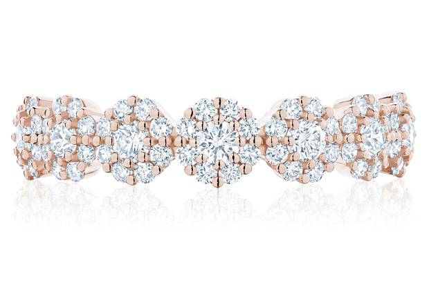 The Designer Good: Birks - Iconic Stackable Rose Gold and Diamond Snowflake Ring, $4,995, through www.maisonbirks.com.