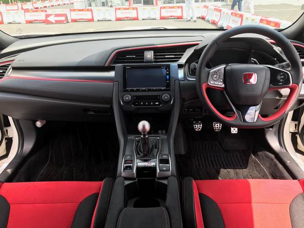 The Type R’s interior is sharp and sporty.