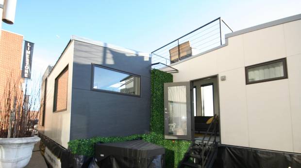The house is really two custom-built boxes roughly the size of shipping containers.