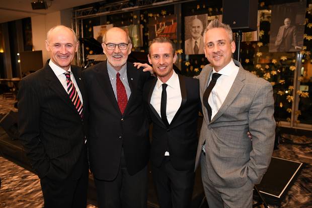 Master of Ceremonies Colm Feore, Guest of Honour Peter Herrndorf, NAC Orchestra Music Director Alexander Shelley and NAC Orchestra Manager Nelson McDougall.
